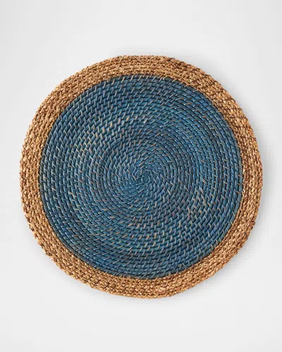 Deborah Rhodes Shaded Rattan Placemat, Set Of 4 In Blue
