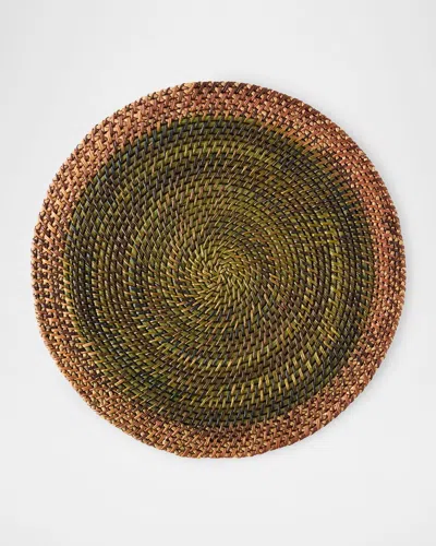 Deborah Rhodes Shaded Rattan Placemat, Set Of 4 In Green
