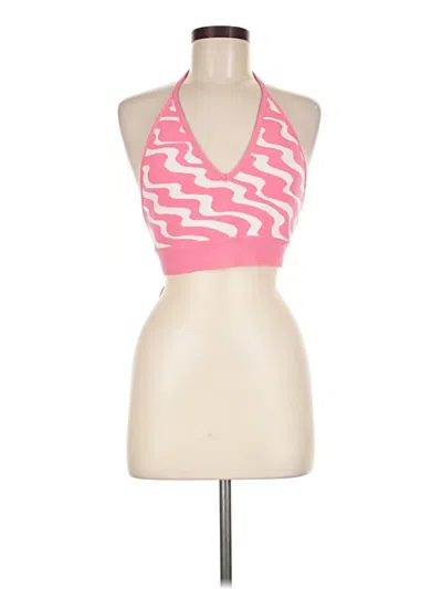 Pre-owned Début Halter Top Pink Halter Neckline Tops