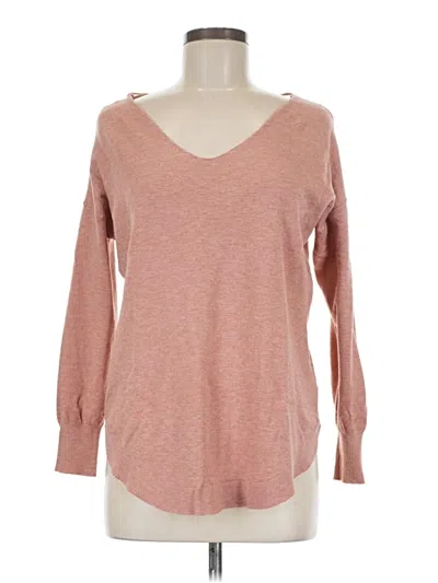 Pre-owned Début Long Sleeve Top Pink V Neck Tops
