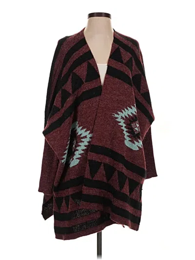 Pre-owned Début Poncho In Burgundy