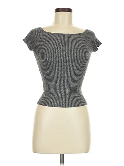 Pre-owned Début Short Sleeve Top Gray Sweetheart Neckline Tops
