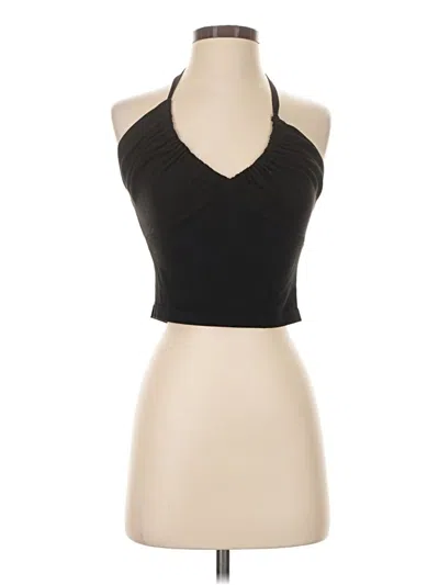 Pre-owned Début Sleeveless Top Black Halter Neckline Tops