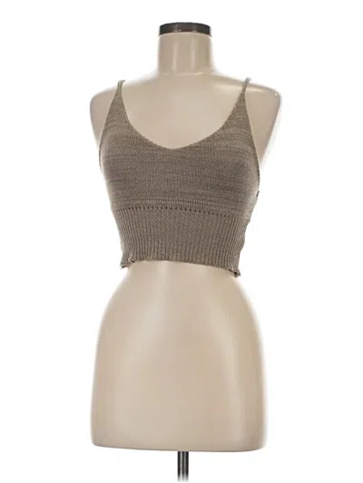 Pre-owned Début Sleeveless Top Gray Halter Neckline Tops