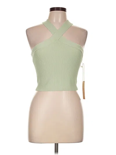 Pre-owned Début Sleeveless Top Green Halter Neckline Tops