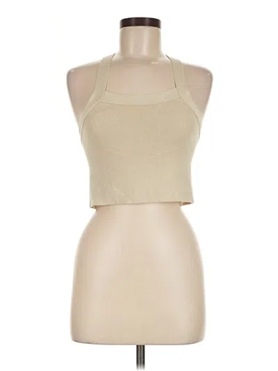 Pre-owned Début Sleeveless Top Tan Halter Neckline Tops