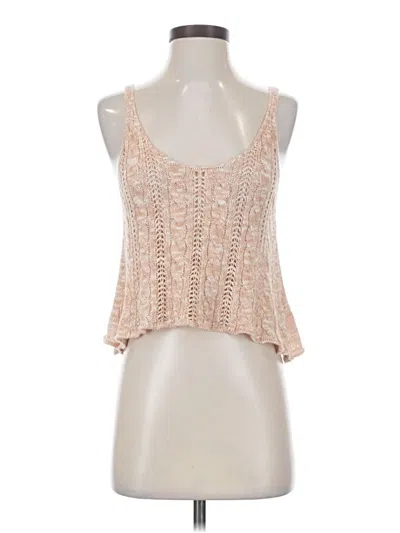 Pre-owned Début Sleeveless Top Tan Sweetheart Neckline Tops In Brown