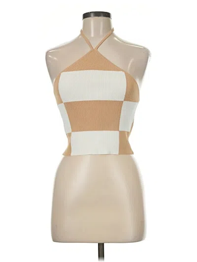 Pre-owned Début Tank Top Tan Halter Neckline Tops