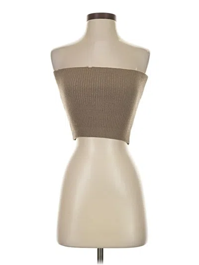 Pre-owned Début Tube Top Tan Strapless Neckline Tops