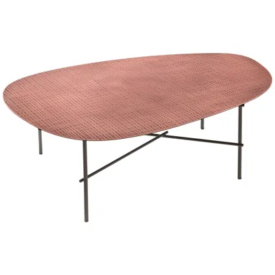 Pre-owned Decastelli Syro Xl 98 Side Table In Copper Top With Iron Base By Emilio Nanni In Brown