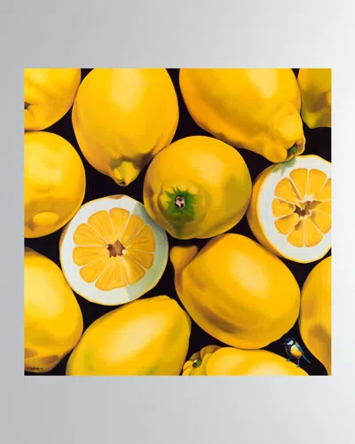 Dechamby Design Citrons Jaune Fine Art Print In Yellow