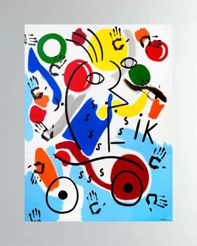Dechamby Design Kiss Fine Art Print In Bleu