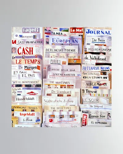 Dechamby Design Newspapers Fine Art Print In Grey