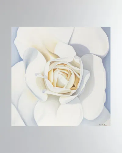 Dechamby Design Rose Blanche Fine Art Print In White