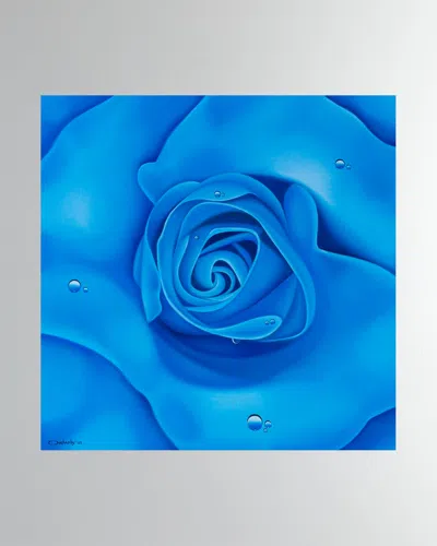 Dechamby Design Rose Bleu Fine Art Print In Blue