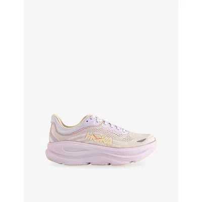 Deckers Hoka Womens Lilac Cream Tangerine Gl Bondi 9 Mesh Trainers In Multi