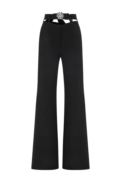 Declara Belle Belted Silhouette Trousers In Black