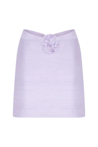 Declara Dahlia Floral Skirt In Purple