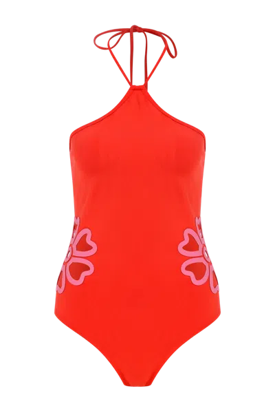 Declara Flora Mistica Swimsuit In Red