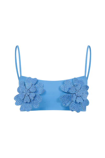 Declara Floral Majesty Top In Blue