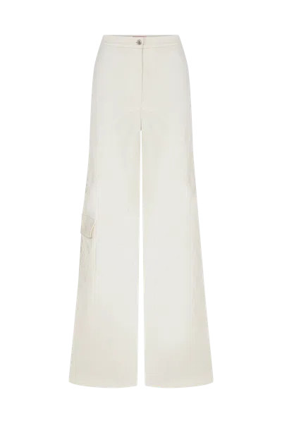 Declara Floral Whisper Beige Jeans In Neutral