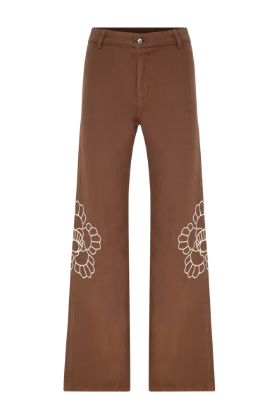 Declara Iconic Emblem Toffee Jeans In Brown