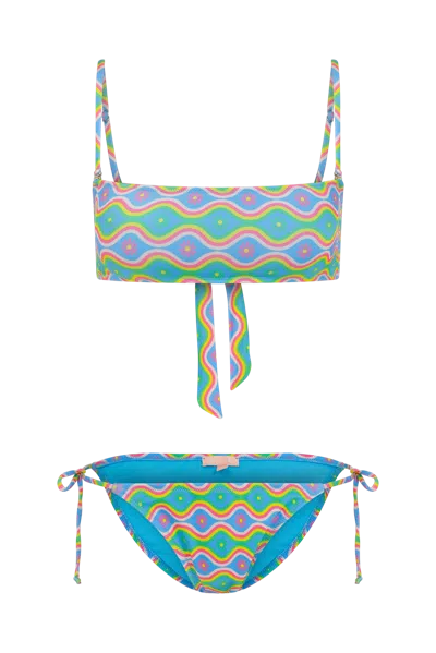 Declara Prisim Petals Bikini In Multi Color