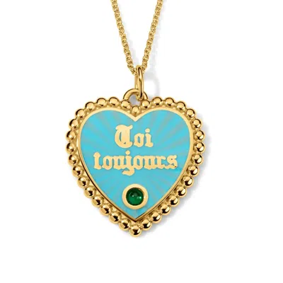 Déclarer Women's Blue / Gold Toi Toujours Necklace - Blue Enamel In Multi