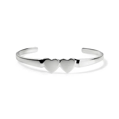 Déclarer Women's Double Heart Cuff - Sterling Silver