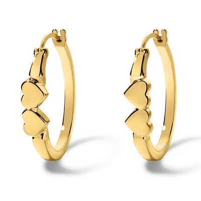 Déclarer Women's Double Heart Hoops - Gold Vermeil