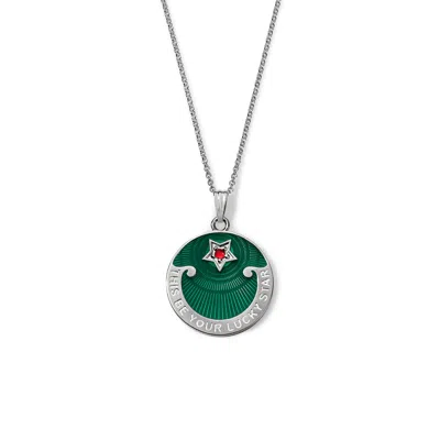 Déclarer Women's Lucky Star Pendant - Green Enamel, Sterling Silver
