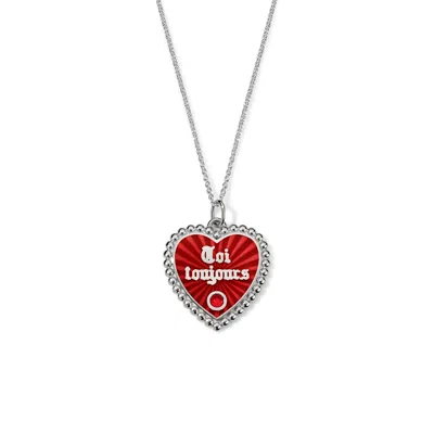 Déclarer Women's Toi Toujours Necklace - Red Enamel, Sterling Silver
