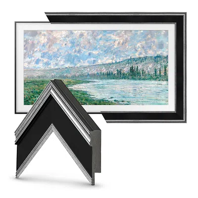Deco Tv Frames 32 Frame For Samsung The Frame Tv 2021-2024 In Antique Silver  Black