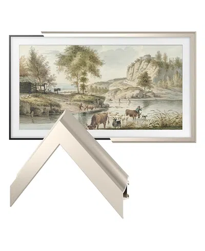 Deco Tv Frames 50 Alloy Scoop Frame For Samsung The Frame Tv 2021-2024 In Scoop German Silver Tone