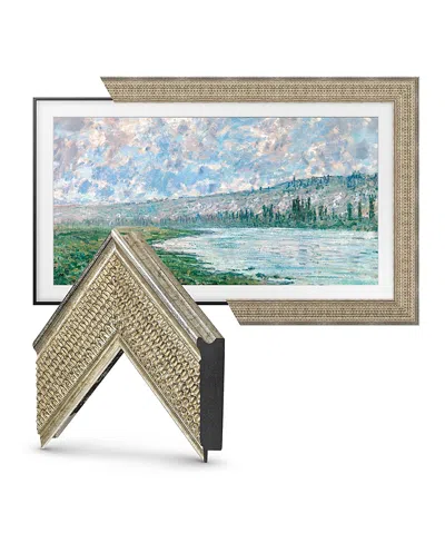 Deco Tv Frames 75 Customizable Frame For Samsung The Frame Tv 2021-2024 In Gatsby Silver