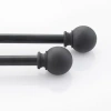 Deco Window 2-pack Ball 5/8 In Curtain Rod In Black