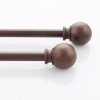 Deco Window 2-pack Ball 5/8 In Curtain Rod In Brown