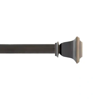 Deco Window Adjustable Curtain Rod For Windows 44 To 120 In Extendable Heavy Duty Iron Drapery Pole With Finials In Bronze
