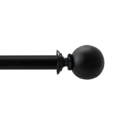 Deco Window Adjustable Curtain Rod For Windows 44 To 120 In Extendable Heavy Duty Iron Drapery Pole With Finials In Matt
