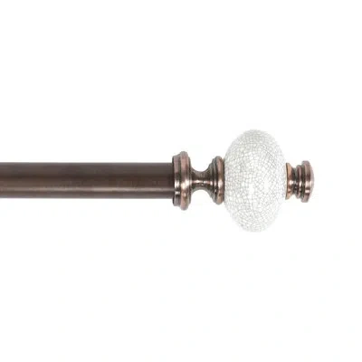 Deco Window Adjustable Curtain Rod For Windows 44 To 120 In Extendable Heavy Duty Iron Drapery Pole With Finials In Oil Rubbed