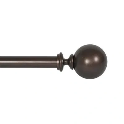 Deco Window Adjustable Curtain Rod For Windows 44 To 120 In Extendable Heavy Duty Iron Drapery Pole With Finials In Oil Rubbed