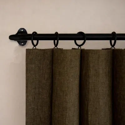 Deco Window Curtain Rod Extendable 18-44 Inch For Window Door Wrap Around Design Blackout Curved Rod Wall Mount 