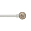 Deco Window Morroccan Ball 1 In Adjustable Curtain Rod In White