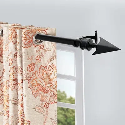 Deco Window Uriel Adjustable 1" Curtain Rod In Black
