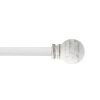 Deco Window Wood Globe 1 In Adjustable Curtain Rod In White