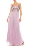 DECODE 1.8 BEADED BODICE SEQUINED A-LINE DRESS IN LILAC