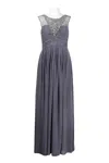 Decode 1.8 Embellished A-line Chiffon Evening Dress In Grey