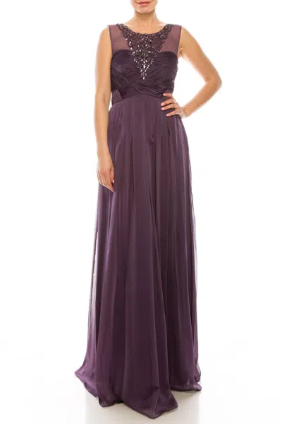 Decode 1.8 Embellished A-line Chiffon Evening Dress In Purple