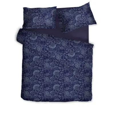 Decoflux Home Blue Sateen Bed Linen Set Boho Indigo Uk Super King, Us King