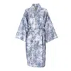 Decoflux Home Women's Blue / White Cotton Kimono Toile Blue & Matching Cotton Bag In Blue/white